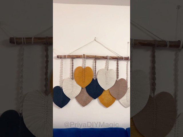 DIY Macrame Leaf Wall Hanging 🌿| Easy Step-by-Step Tutorial for Home Decor 🏡#macrameleaf #diy #craft