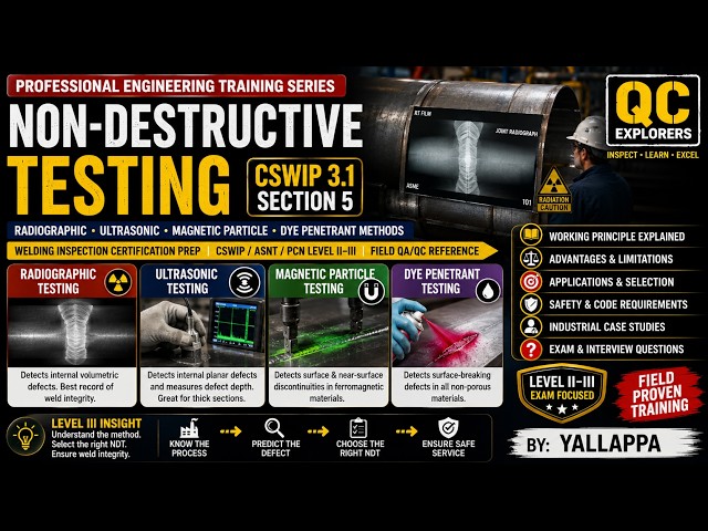CSWIP 3.1 Section 5 | Non-Destructive Testing Complete Training | RT, UT, MT & PT