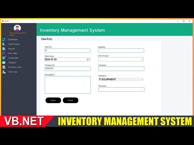 Inventory Management System in VB.Net with Mysql [Source Code] | visual basic.net project