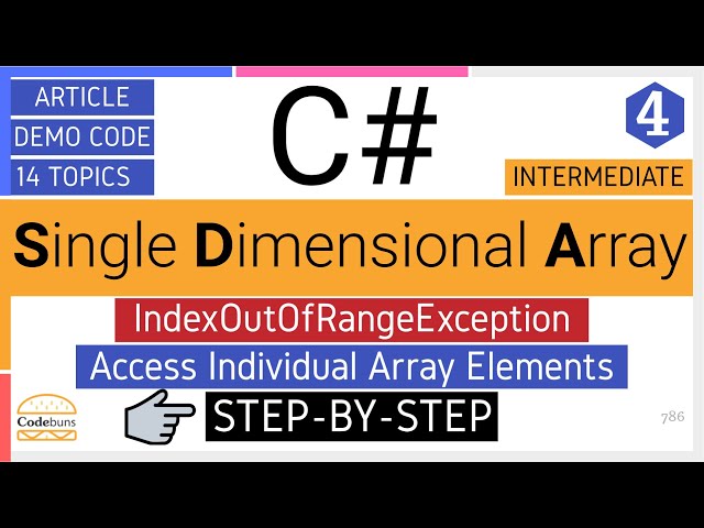 C# Single Dimensional Array | IndexOutOfRangeException | Access Individual Array Values