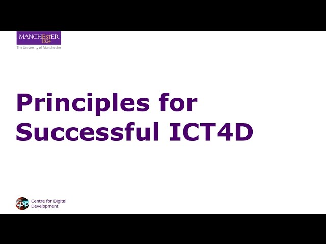 Principles for Successful ICT4D