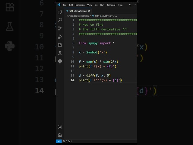 How to find the fifth derivative #python