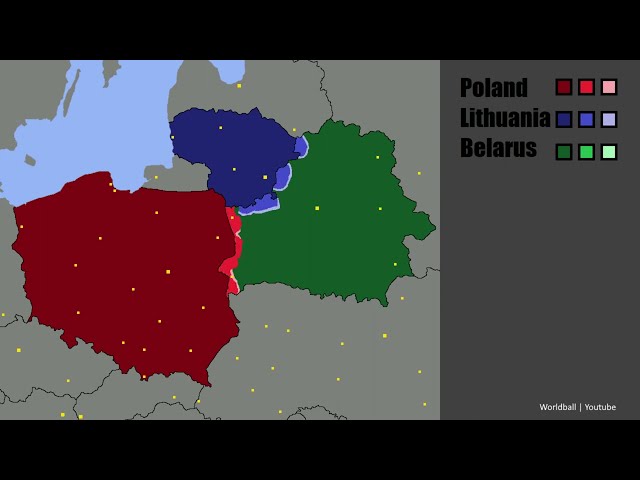 Lithuania vs Belarus vs Poland || War simulation || Worldball
