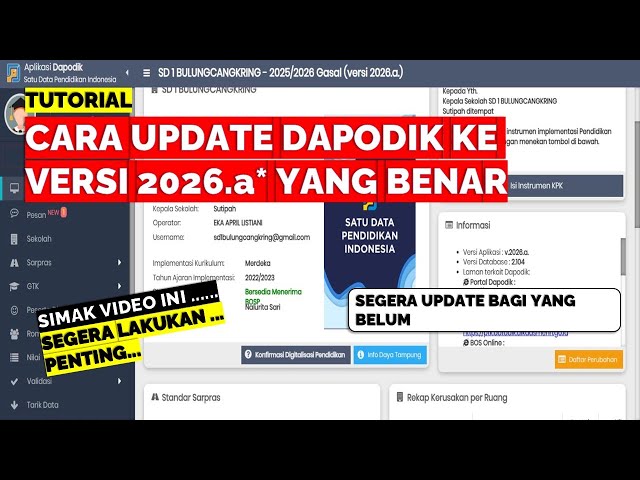 CARA UPDATE DAPODIK KE VERSI 2026.a* YANG BENAR