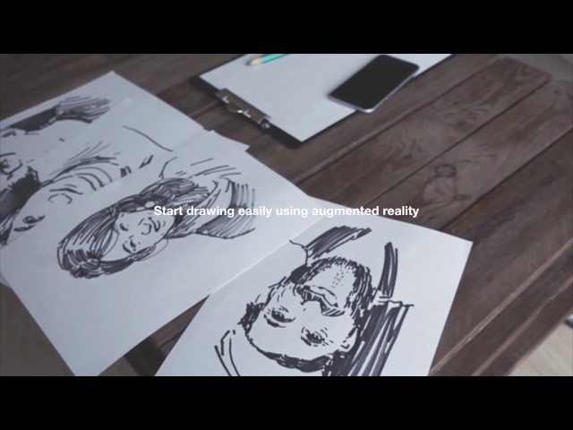 Drawing a portrait using augmented reality and SketchAR app