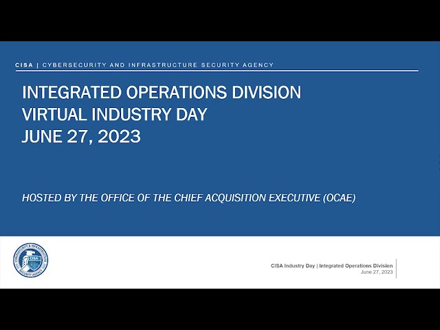 Integrated Operations Division (IOD) Virtual Industry Day, June 2023
