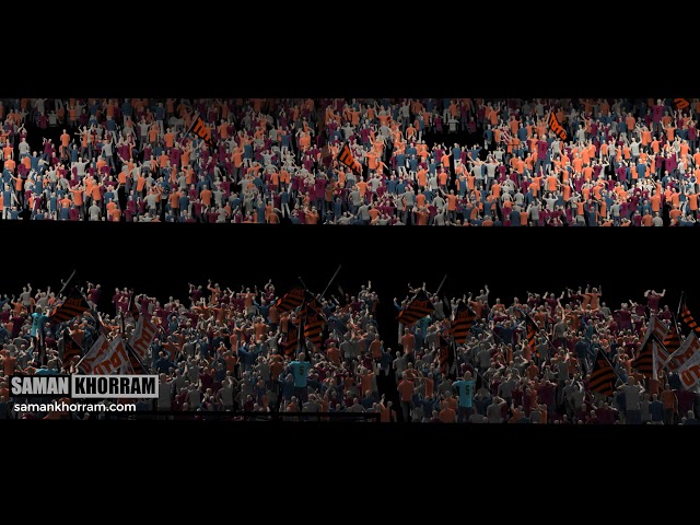 Houdini: Stadium crowd simulation
