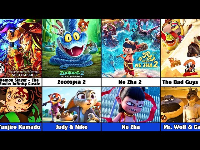 All Main Characters from 2025 Animated Movies