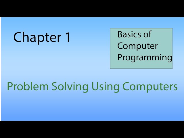 computer programming I Episode 1: introduction
