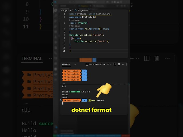 dotnet format is awesome in .NET