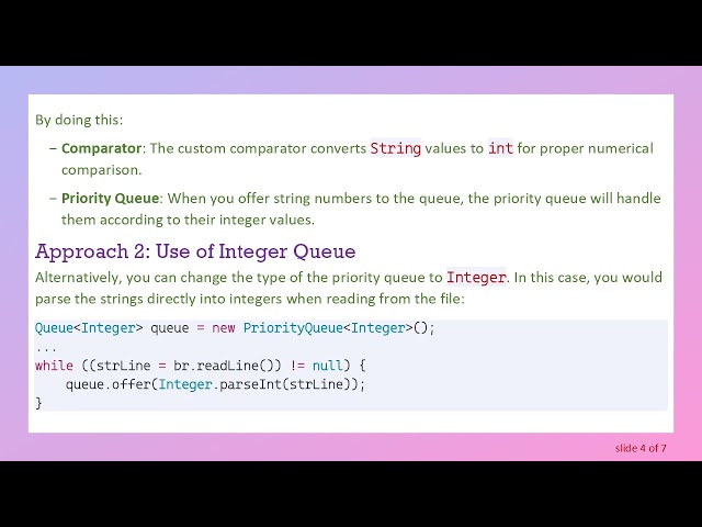 Sorting Numbers Using a Priority Queue with a File Reader in Java