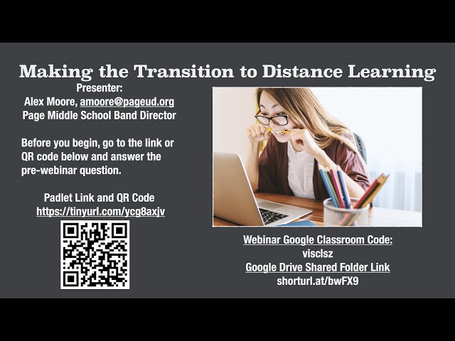 Distance Learning Webinar - Alex Moore