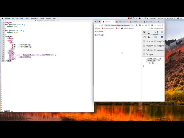 DOM: Using querySelector and querySelectorAll