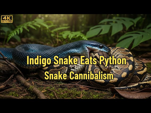 Indigo Snake Eats Python | Snake Cannibalism #snake #python