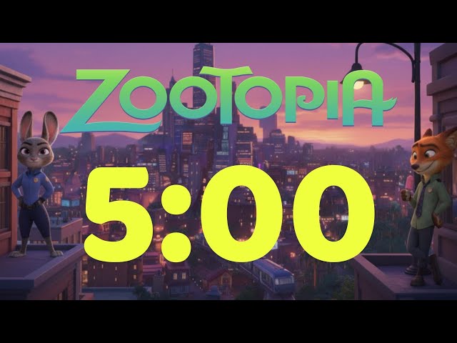 5 Minute Timer | Zootopia Countdown | Zootopia Timer 5 Minutes Lofi