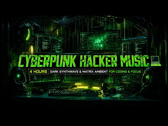 Cyberpunk Hacker Music 💻 4 HOURS Dark Synthwave & Matrix Ambient for Coding & Focus