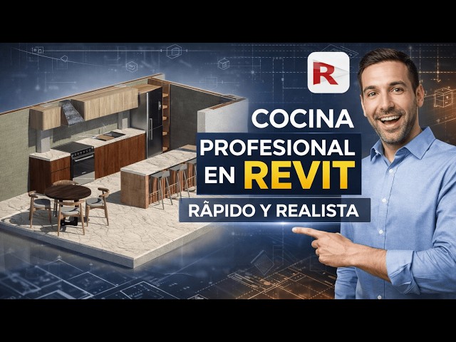 Diseña una COCINA REALISTA en Revit Mobiliario y Texturas Paso a Paso 🍳