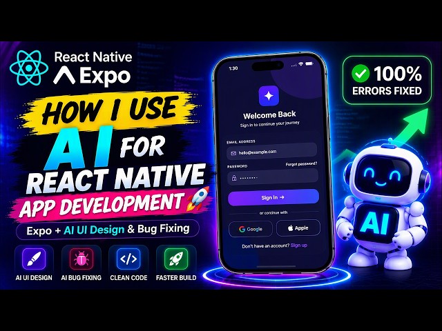 How I Use AI for React Native App Development 🚀 | Expo + AI UI Design & Bug Fixing #reactnative