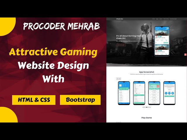 Attractive Responsive Gaming Website Design With HTML & CSS | Procoder Mehrab