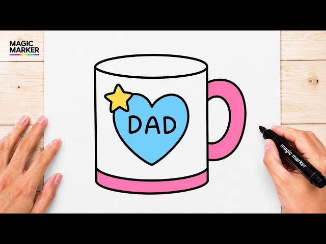 How to Draw a Cute Kawaii Cup ☕✨ | Easy Cute Digital Illustration