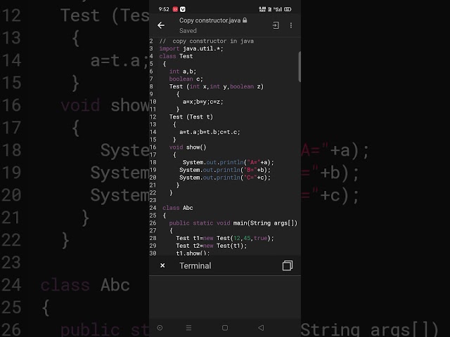 Copy constructor in java, constructor in java, java program, program of copy constructor