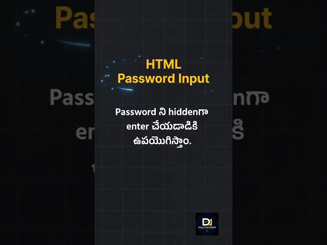 HTML Password Input in 10 Seconds | HTML Forms | Telugu #shorts #fyp #trending #html #viral #coding