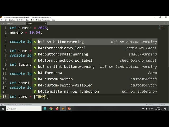 JavaScript tutorial para principiantes  #3.  Tipos de Datos