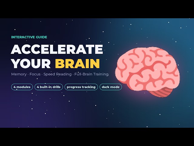 Train a Faster Brain in 4 Weeks — Interactive Guide (Memory, Focus, Speed Reading)