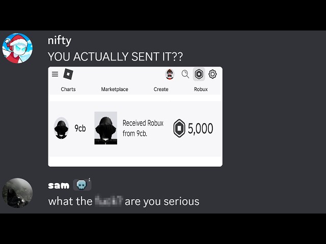 Telling A Robux Scam Server That I Actually Got The Robux!