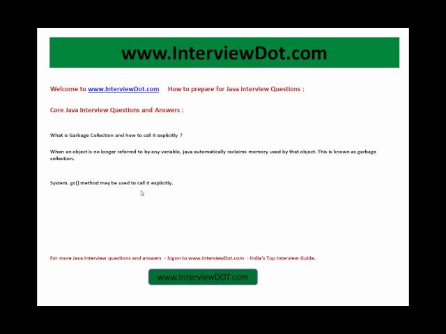 what is garbage collection and how to invoke explicitly core java interview question and answer