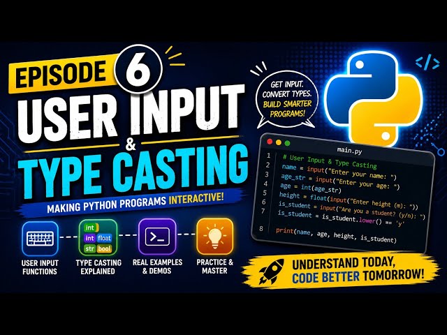 Python User Input & Type Casting Explained | Episode 6