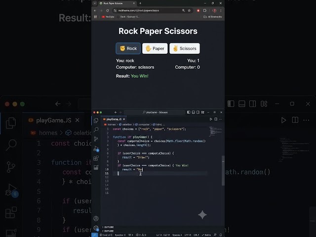 Can You Build Rock Paper Scissors with JavaScript? ✊✋✌️🔥#javascript #css