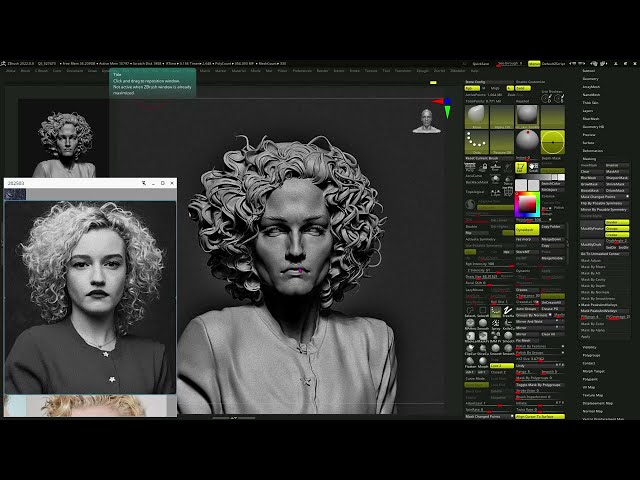 zbrush bust sculpting of  Julia Garner