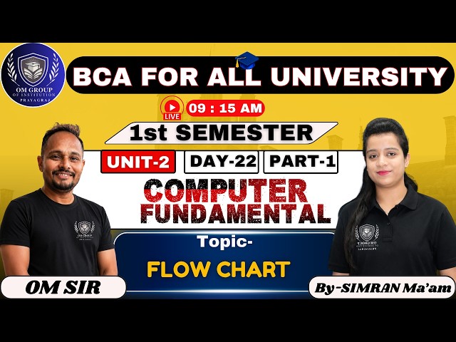BCA 1st Semester Day 22 | Computer Fundamentals | Flow Chart | Unit-2 | Part 1 #bca