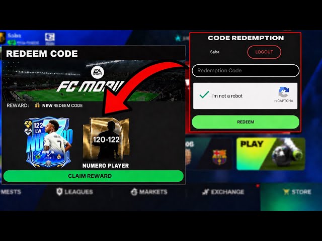  NEW FC MOBILE REDEEM CODE!!! FREE 120-122 OVR NUMERO 7 PLAYERS IN FC MOBILE!