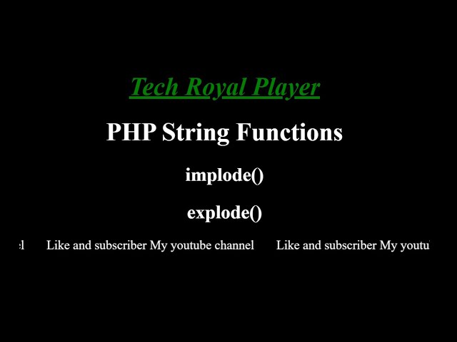 Implode & Explode PHP String Function