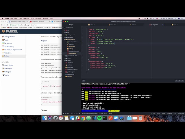 Full stack ReactJS with ParcelJS and ExpressJS