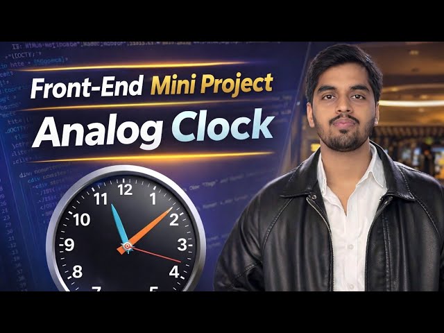 Analog Clock from scratch!!!! Using JavaScript, HTML, and CSS, #frontenddevelopment #collegeproject 
