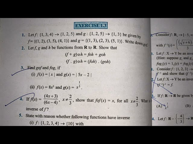 EX 1.3 Q1 TO Q14 SOLUTIONS OF RELATIONS AND FUNCTIONS NCERT CHAPTER 1 CLASS 12th
