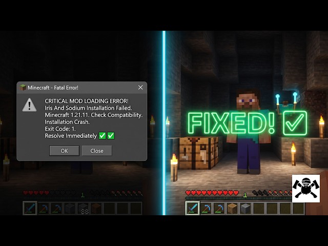 How to Fix Iris And Sodium Installation Crash In Minecraft 1.21.11 ✅