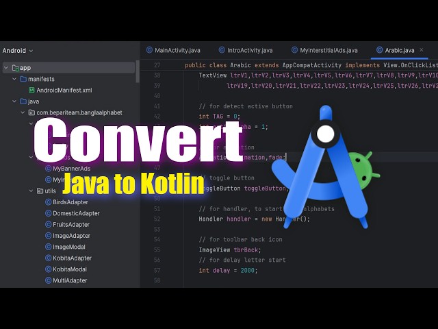 How to Convert Java to Kotlin in Android Studio