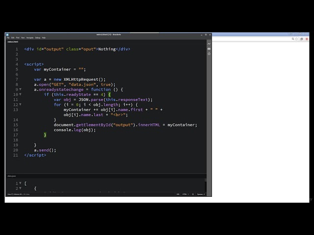 64  JavaScript External JSON file Data using AJAX