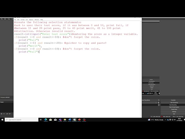 11  Selection statement using if  elif