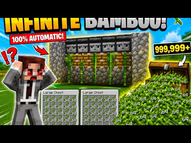 Bamboo farm in minecraft for java and bedrock pe #java #pe #bedrockedition #minecraft #farm 
