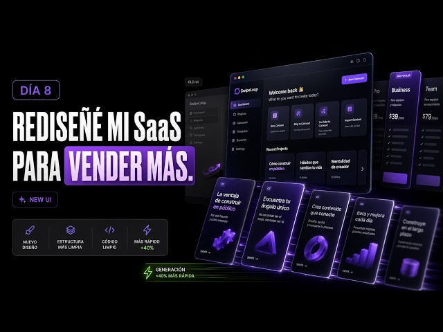 Rediseñé mi SaaS: nueva UI, pricing y generación más rápida | Día 8