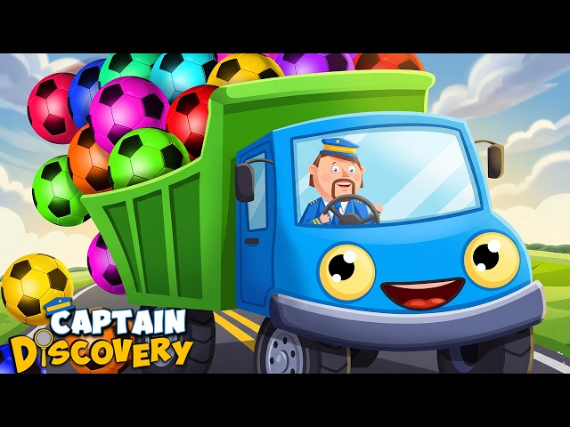 Learn Colors With Soccer Ball Truck | Educational Videos For Toddlers | Captain Discovery