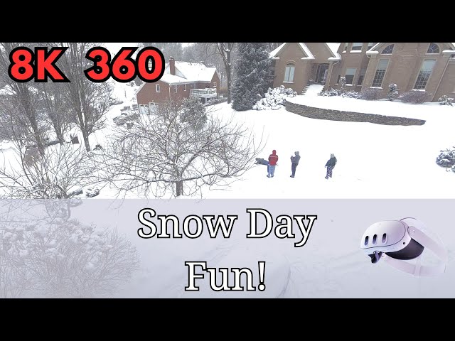 Pure 8K 360 degree HDR Snow Day FUN! Sledding, Laughs & Family Silliness!