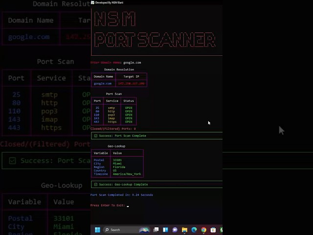 Python Port Scanner in 60 Seconds!!! #programming #coding
