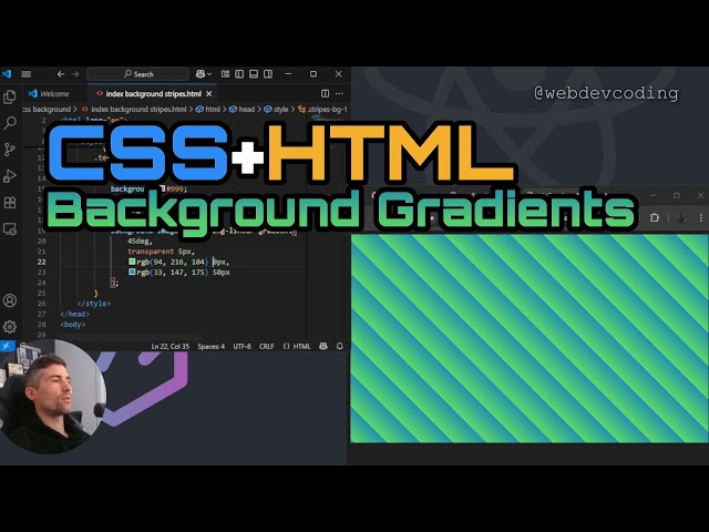 Striped Background Gradients in CSS + HTML