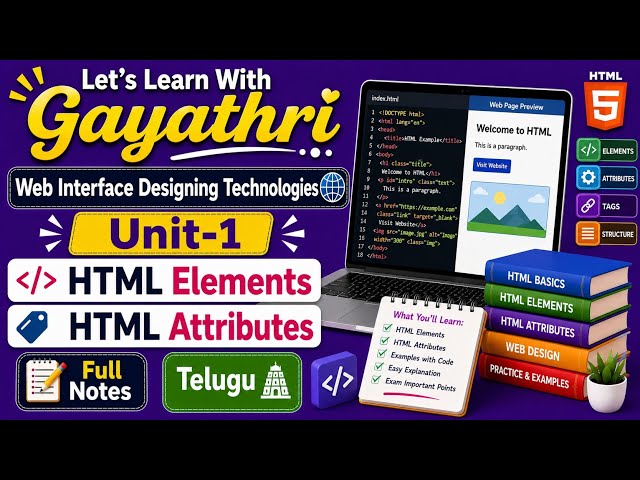 HTML Elements &Attributes#degree #bsc #computerscience #html #htmlelements #viral #anu #coding #yt 